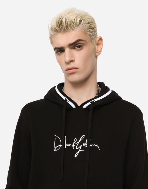 WOOL HOODIE WITH EMBROIDERY