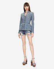 DENIM SHORTS WITH RIPPED DETAILS