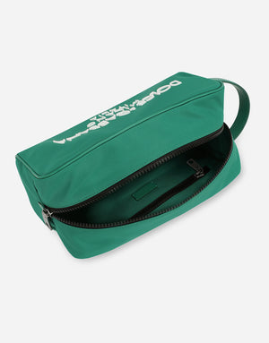 NYLON TOILETRY BAG WITH RUBBERIZED LOGO