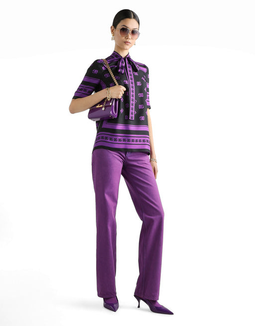 DG LOGO ALL-OVER PRINT SILK TOP