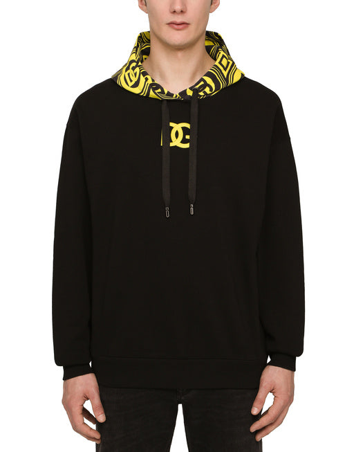 JERSEY HOODIE WITH DG PRINT AND EMBROIDERY