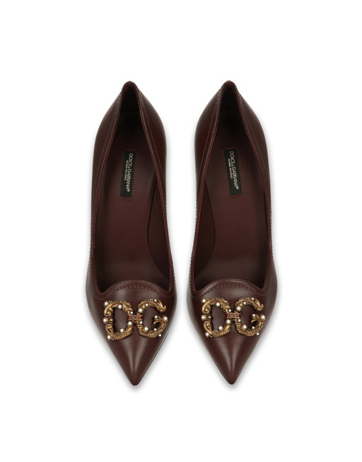 CALFSKIN PUMPS WITH DG AMORE LOGO