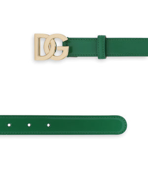 POLISHED CALFSKIN BELT WITH DG LOGO
