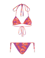 POPPY-PRINT TRIANGLE BIKINI