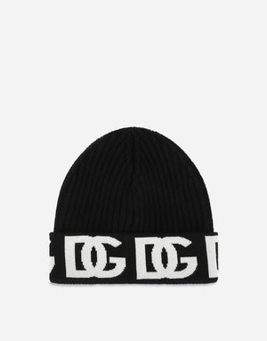CASHMERE HAT WITH JACQUARD DG LOGO
