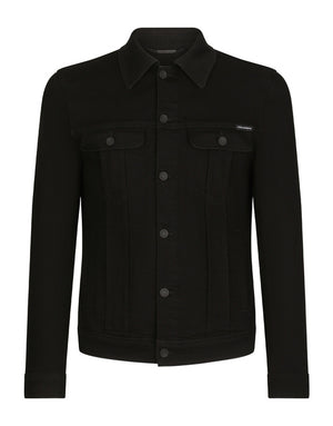 BLACK STRETCH DENIM JACKET