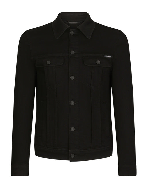 BLACK STRETCH DENIM JACKET