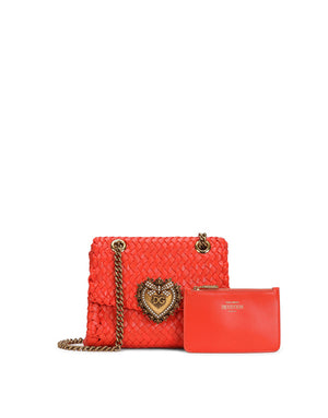 SMALL DEVOTION SHOULDER BAG IN WOVEN NAPPA LEATHER