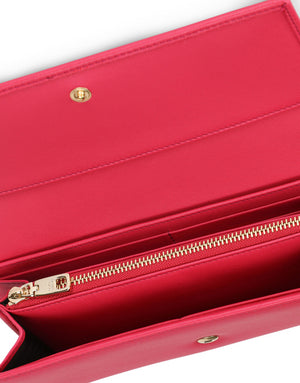 CALFSKIN CONTINENTAL WALLET WITH BRANDED PLATE