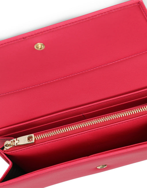 CALFSKIN CONTINENTAL WALLET WITH BRANDED PLATE