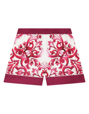 TWILL SHORTS WITH YELLOW MAJOLICA PRINT