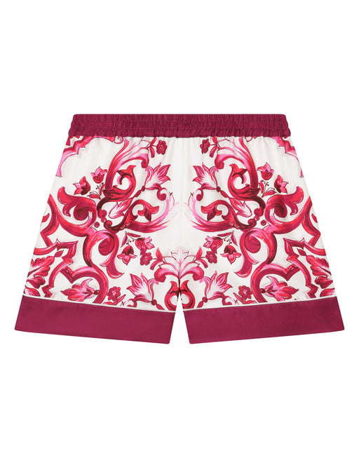 TWILL SHORTS WITH YELLOW MAJOLICA PRINT
