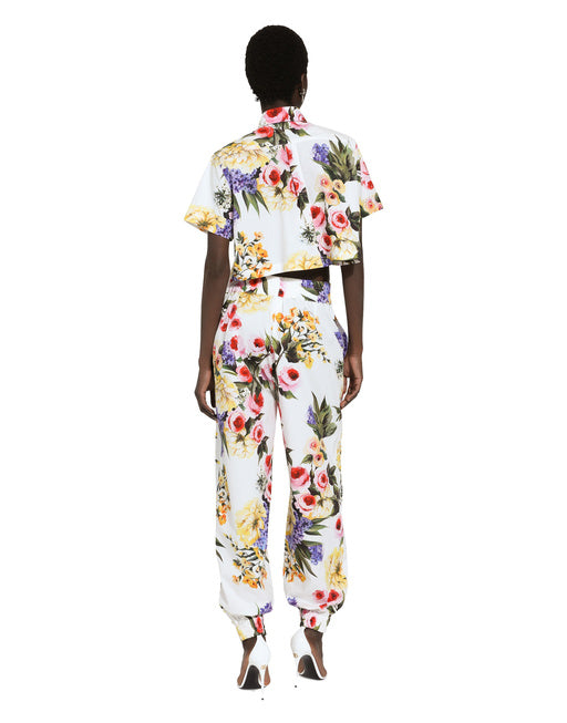 GARDEN-PRINT BALLOON PANTS