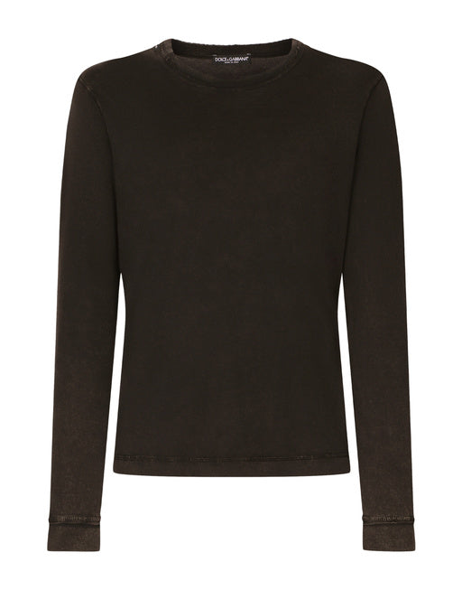 LONG-SLEEVED OVERDYED JERSEY T-SHIRT