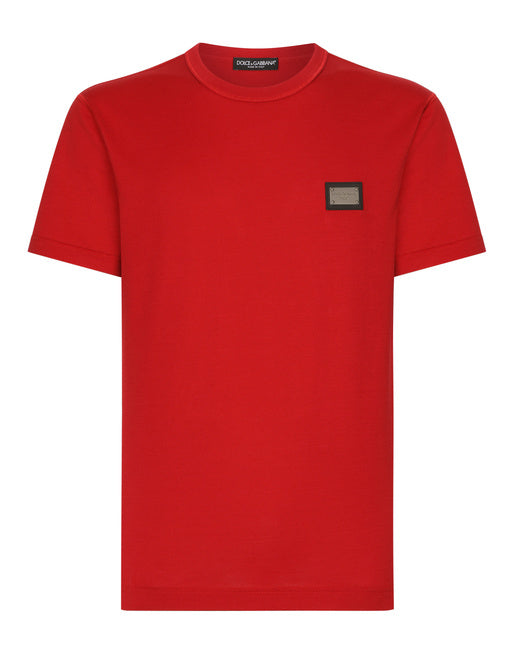 COTTON T-SHIRT WITH BRANDED TAG