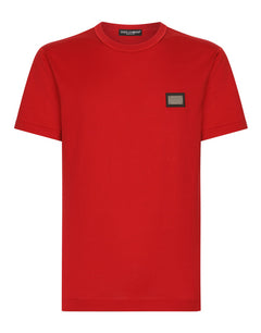 COTTON T-SHIRT WITH BRANDED TAG