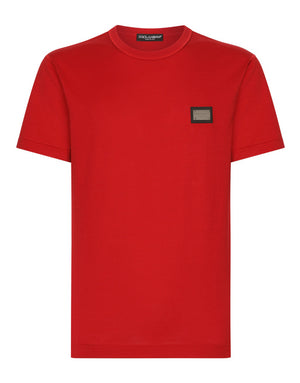 COTTON T-SHIRT WITH BRANDED TAG