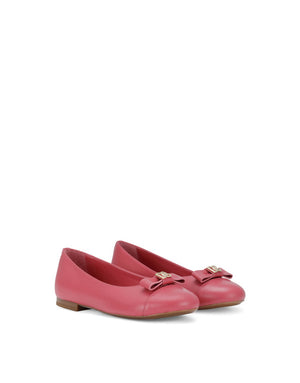 CALFSKIN BALLET FLATS WITH BOW DETAIL