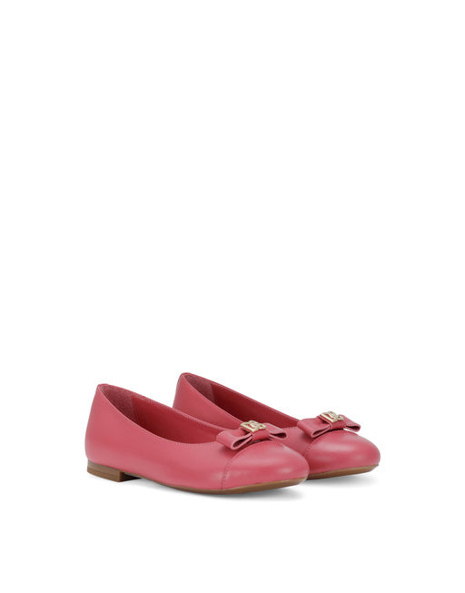 CALFSKIN BALLET FLATS WITH BOW DETAIL