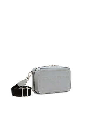 CALFSKIN CROSSBODY BAG WITH RAISED LOGO