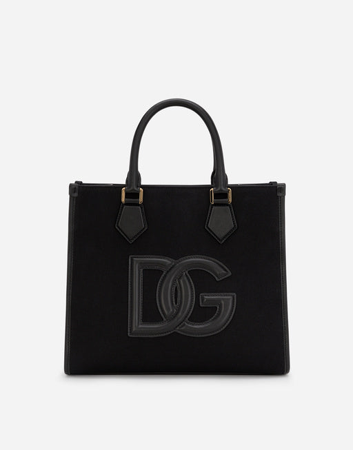 CANVAS SHOPPER WITH CALFSKIN NAPPA DETAILS