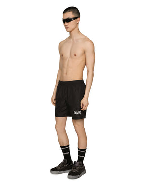 MID-LENGTH SWIM TRUNKS WITH DGVIB3 PRINT AND LOGO