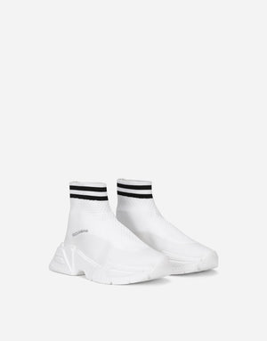 HIGH-TOP SLIP-ON SNEAKERS IN STRETCH MESH