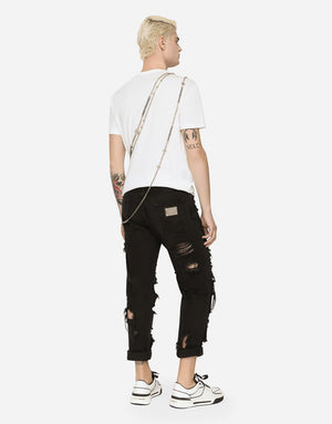 COTTON T-SHIRT WITH EMBOSSED LOGO