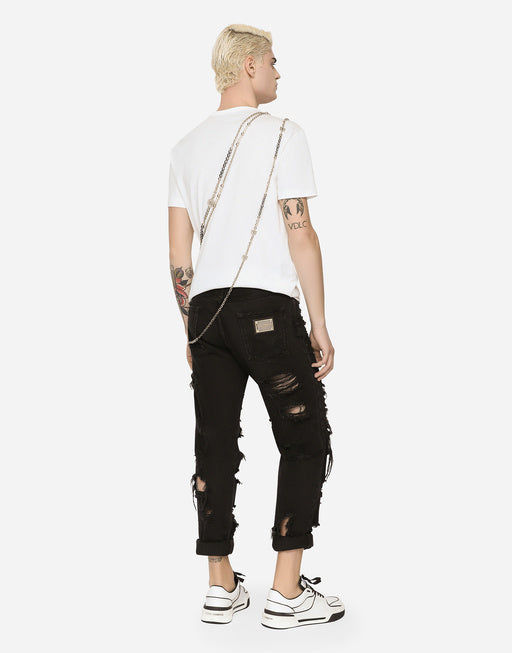 COTTON T-SHIRT WITH EMBOSSED LOGO