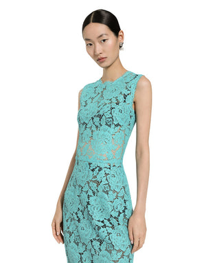 LACE SHEATH DRESS WITH CUT AT THE WAIST