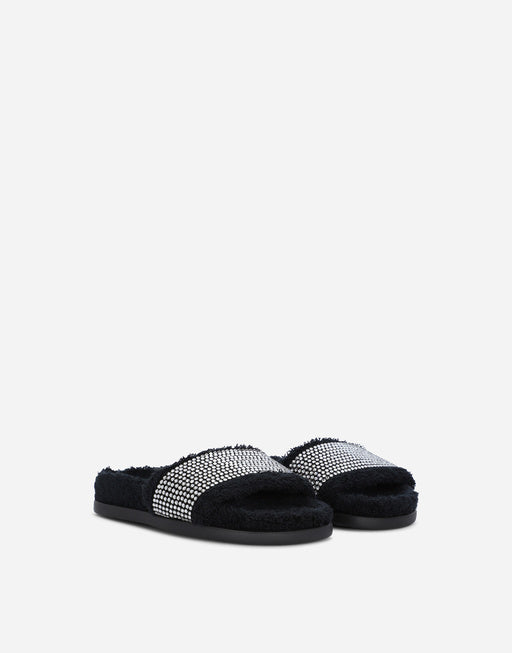 TERRYCLOTH SLIDERS WITH FUSIBLE RHINESTONES