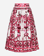 POPLIN MIDI SKIRT WITH MAJOLICA PRINT