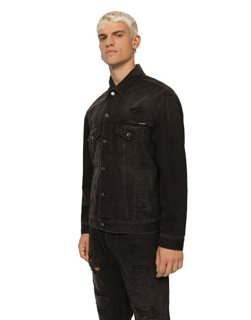 GRAY WASH DENIM JACKET