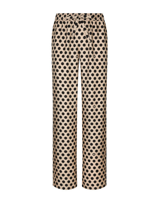 SILK JOGGING PANTS WITH POLKA-DOT PRINT AND DG LOGO