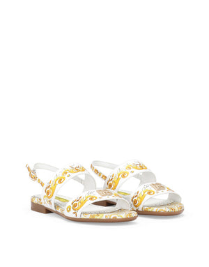 PRINTED CALFSKIN SANDALS