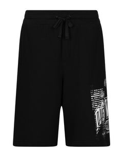 JERSEY JOGGING SHORTS WITH DGVIB3 PRINT AND LOGO