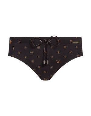 SWIM BRIEFS WITH ALL-OVER STARS PRINT