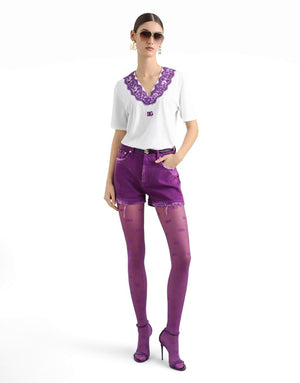 JERSEY T-SHIRT WITH LACE AND DG PATCH