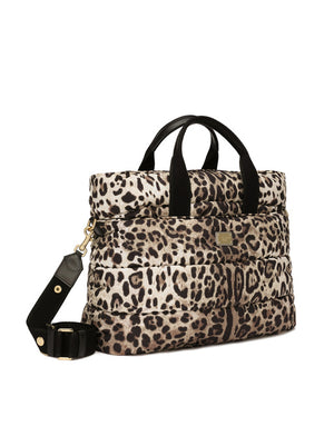 NYLON MAMMA BAG WITH LEOPARD PRINT