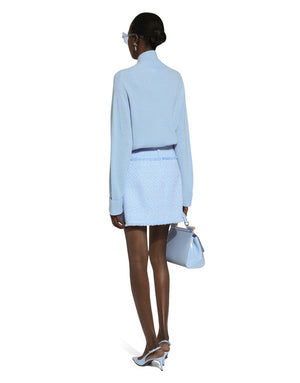 WOOL RASCHEL TWEED MINISKIRT