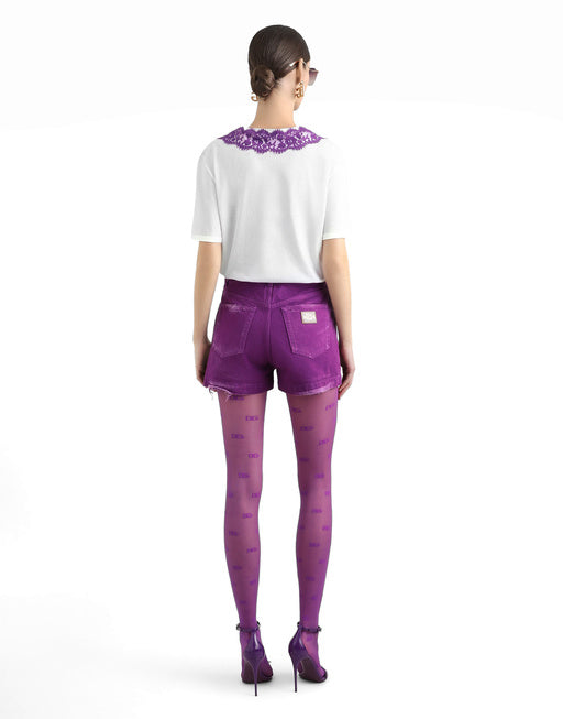 JERSEY T-SHIRT WITH LACE AND DG PATCH