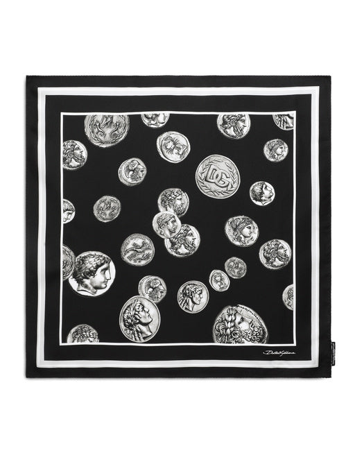 COIN PRINT SILK BANDANNA (50X50)