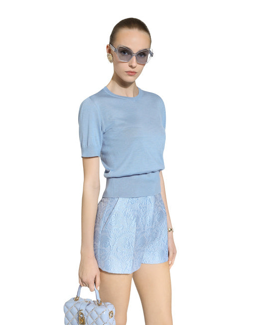 FLORAL QUILTED JACQUARD SHORTS