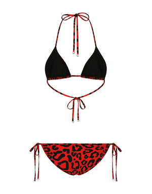 LEOPARD-PRINT TRIANGLE BIKINI