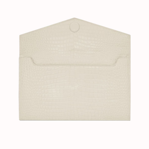 Pochette Uptown Shiny Embossed Crocodile Leather