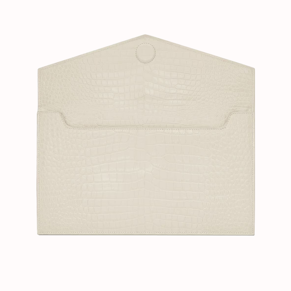 Pochette Uptown Shiny Embossed Crocodile Leather