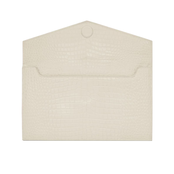Pochette Uptown Shiny Embossed Crocodile Leather