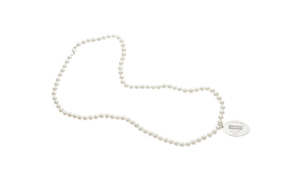 Supreme x Tiffany & Co Necklace pearl oval tag