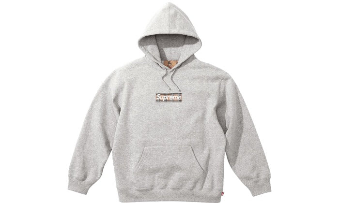 Supreme x Burberry box logo hoodie grey