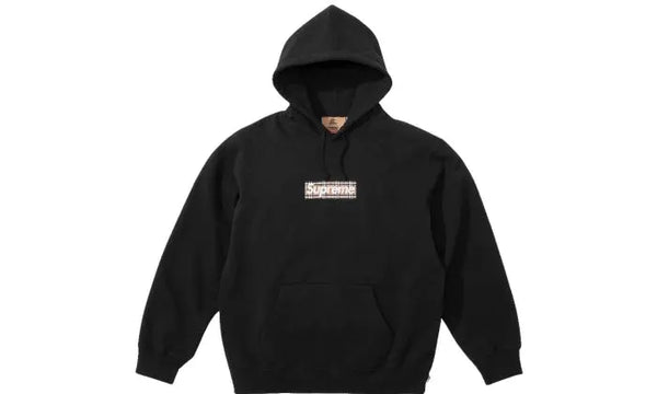 Box logo hoodie black Supreme x Burberry